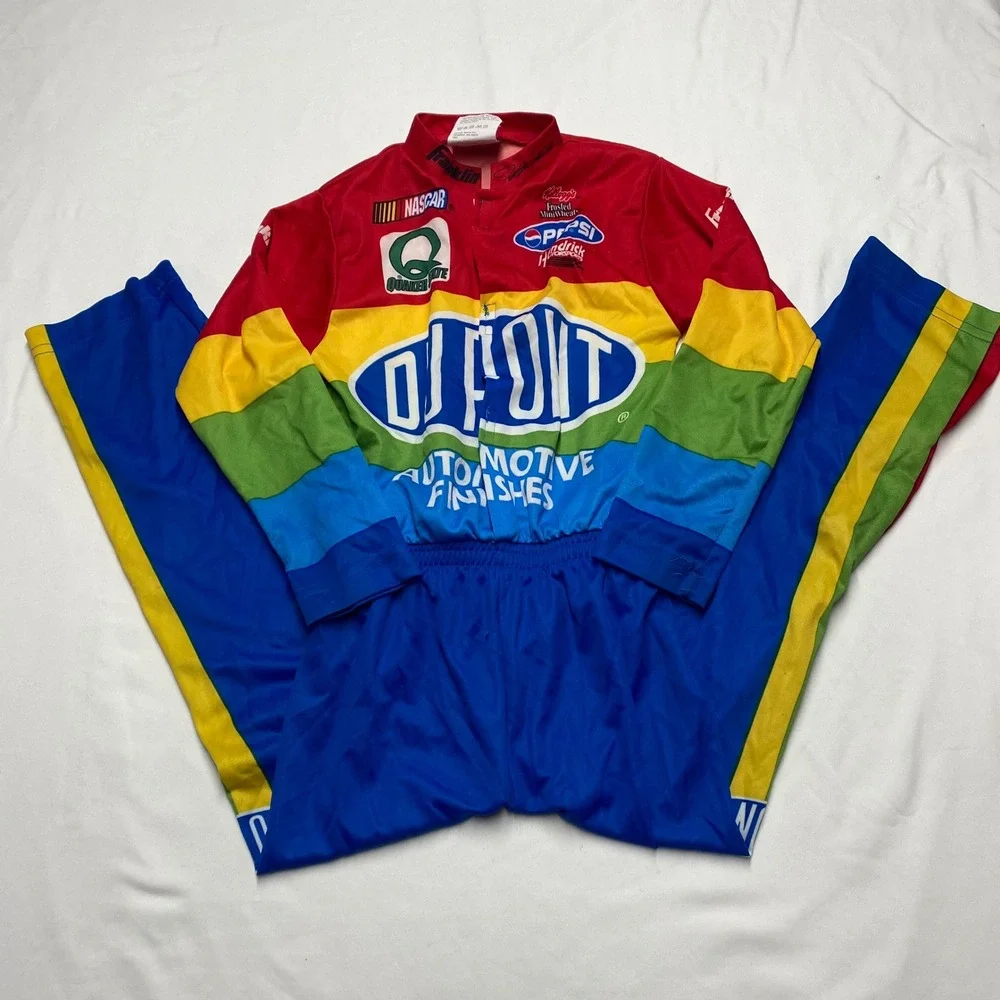 Vintage 1999 Jeff Gordon DuPont NASCAR Racing Suit Franklin Kids Medium Rainbow